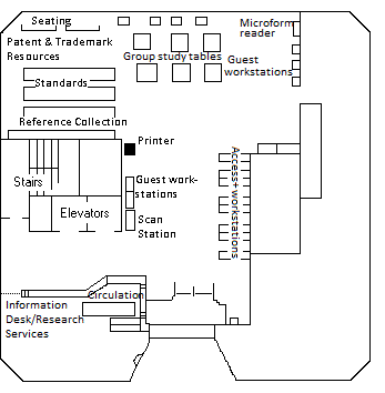 Map of First Floor Engineering Library