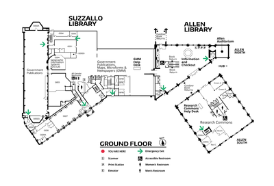 Suzzallo and Allen Ground Floor Map