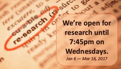 Winter Research Hours